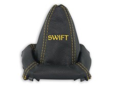 SCHALTMANSCHETTE FÜR SUZUKI SWIFT 10-17 SCHALTSACK LEDER STICKEREI FADEN GELB