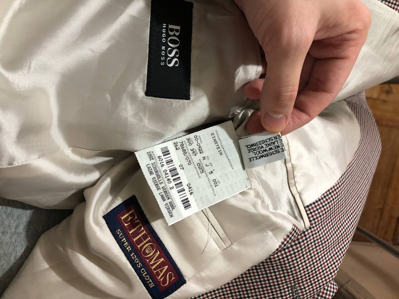 HUGO BOSS Classic Wool Blazer Jacket Check thumbnail 8