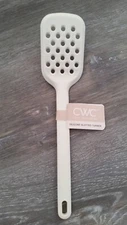 CWC Silicone Slotted Turner Spatula WHITE Cook With Color Kitchen Utensil NEW