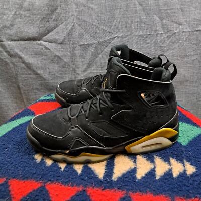 Size 10 Men Jordan Flight Club 91 Black Metallic Gold
