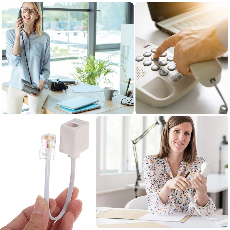 2 Pcs Cable Converter to Phone Jack Plug Adapter RJ45 RJ11 eBay