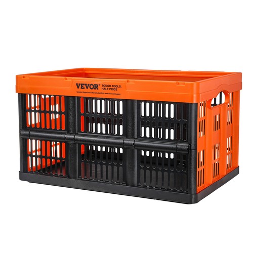 VEVOR Cajas de Almacenamiento Plegable de PP con Tapas 45 L 3 PCS, Negro Naranja - Imagen 9 de 12