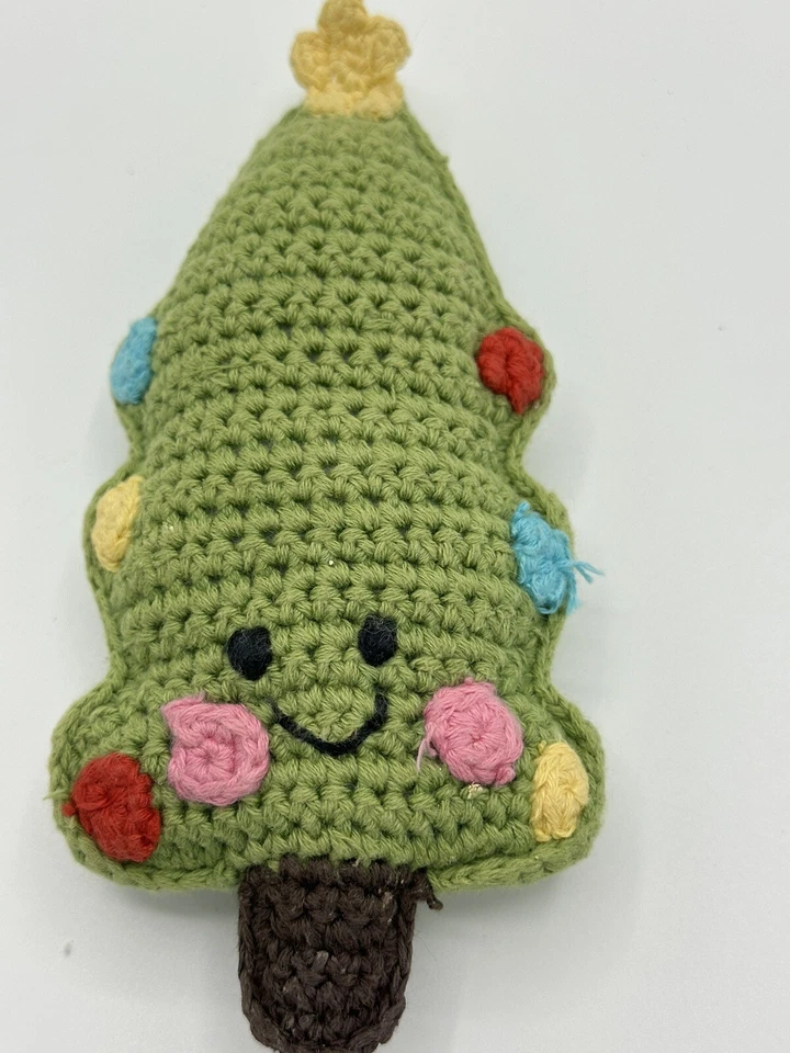 GUIJARRO Árbol de Navidad Sonajero Ganchillo Multicolor Sin Etiqueta Juguete Peluche Foto 2 de 4