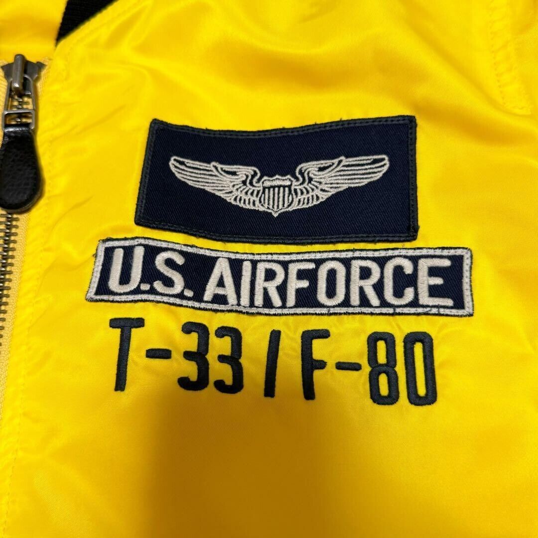 AVIREX Men's T-33/F-80 flight jacket Yellow Size L free AVIREX Men's T-33/F-80 flight jacket Yellow Size L free