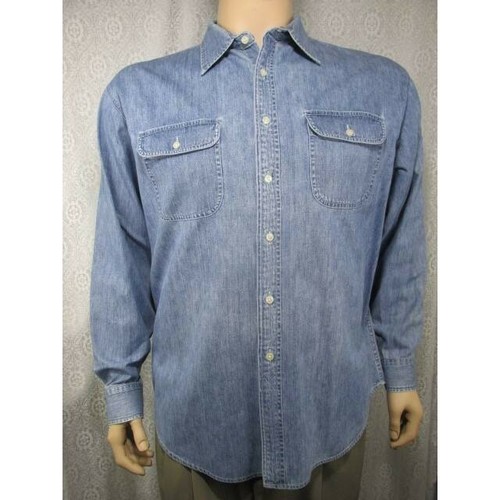 Gap Mens Denim Button Front Shirt Blue 