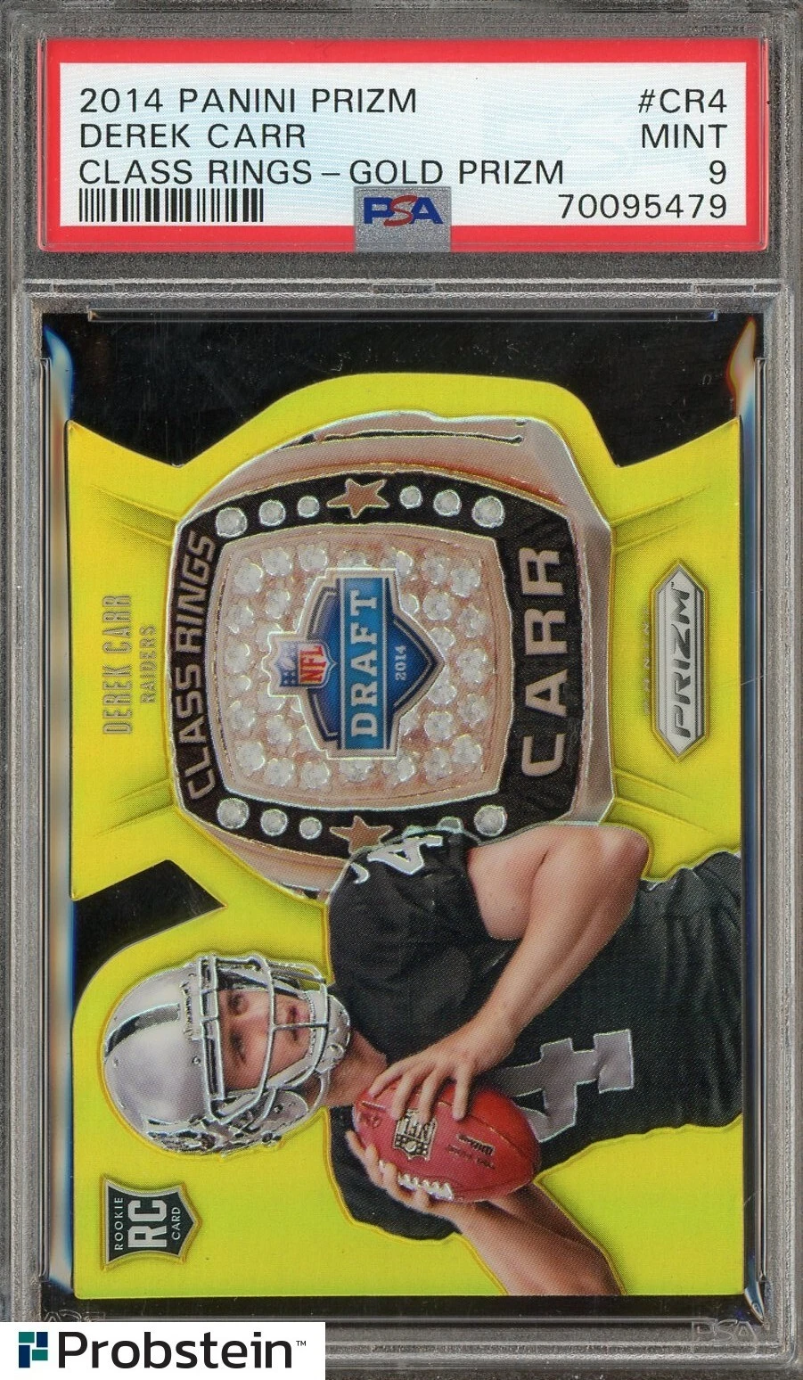 Derek Carr Panini Prizm Class Rings #CR4 Gold Prizm
