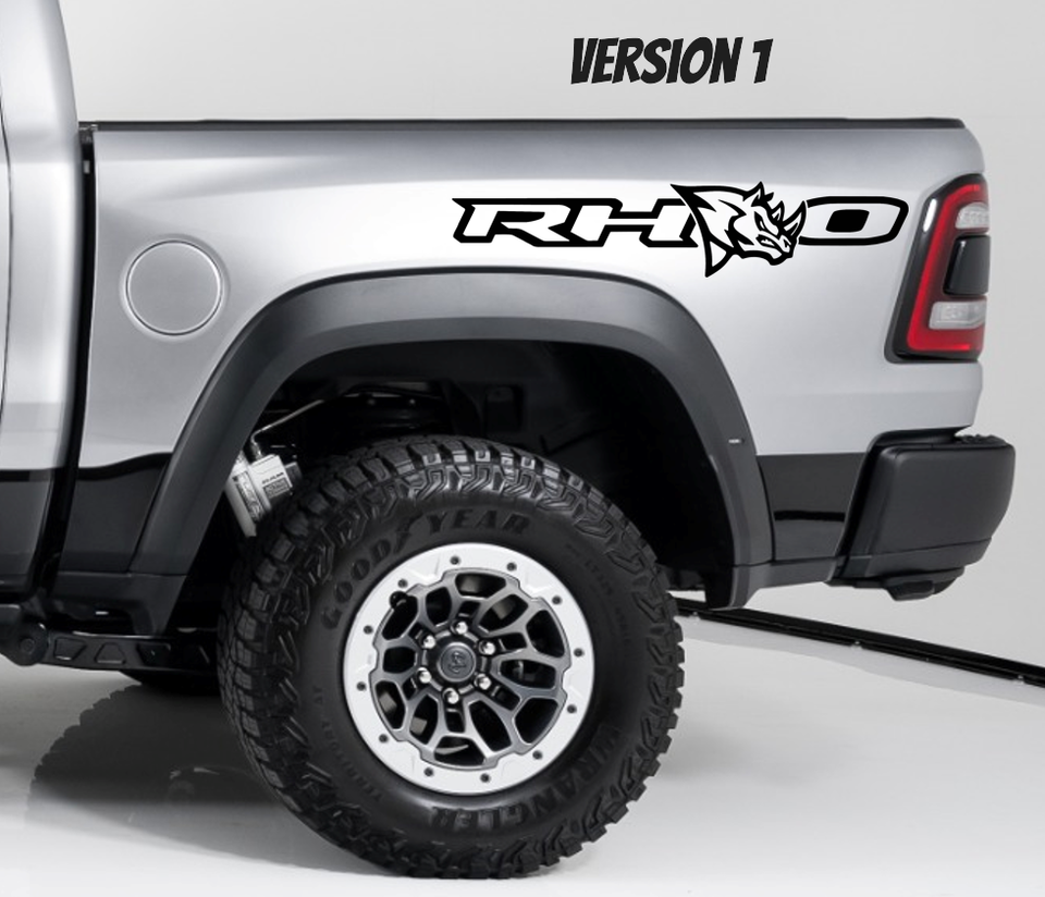 Ram RHO Angry Rhino Bedside Decals Graphics Pair | eBay
