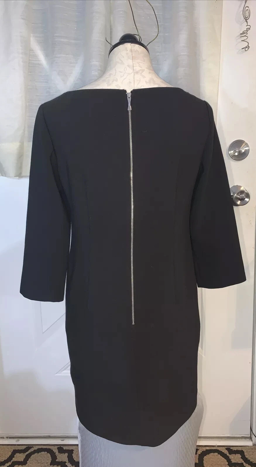 Abito nuovo senza etichette Kate Spade nero specchio paillettes a pois manica 3 4 edizione Ltd taglia 4