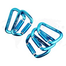 PACK 5 Climbing Carabiner Twist Lock 30KN Aluminum D Shape Belaying Rigging Clip