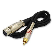 Cable Cord Microphone DJ 3-Pin XLR Female to RCA Male Plug Audio Custom Made