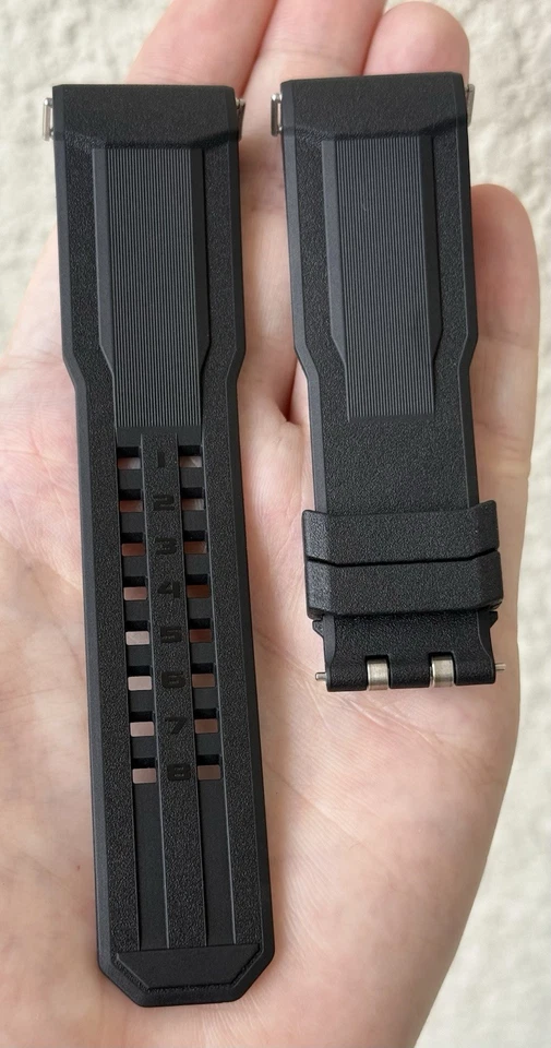 Jaeger LeCoultre 25mm x 22mm Black Rubber Watch Strap Band New Authentic OEM - Image 2 of 4