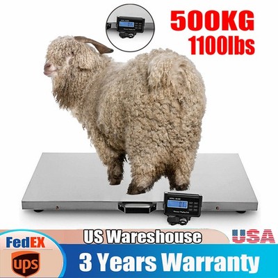 1100 Lbs Heavy Duty Digital Livestock Vet Scale Hog Pet Dog Sheep Goat Scale US