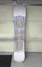 GNU GWO Snowboard Size 159 Cm Blue & Black Logo W/ride C4 Bindings Nice!