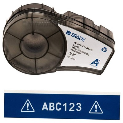 BRADY M21-750-595-BL Label Cartridge,White/Blue,3/4 In. W 3PXU4
