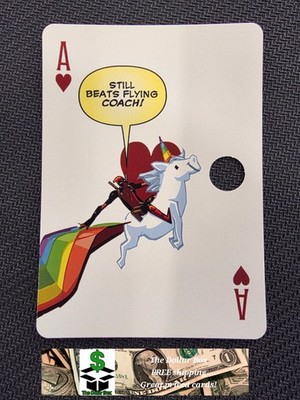 Aquarius Deadpool Playing Card Ace Hearts Beats Flying Coach