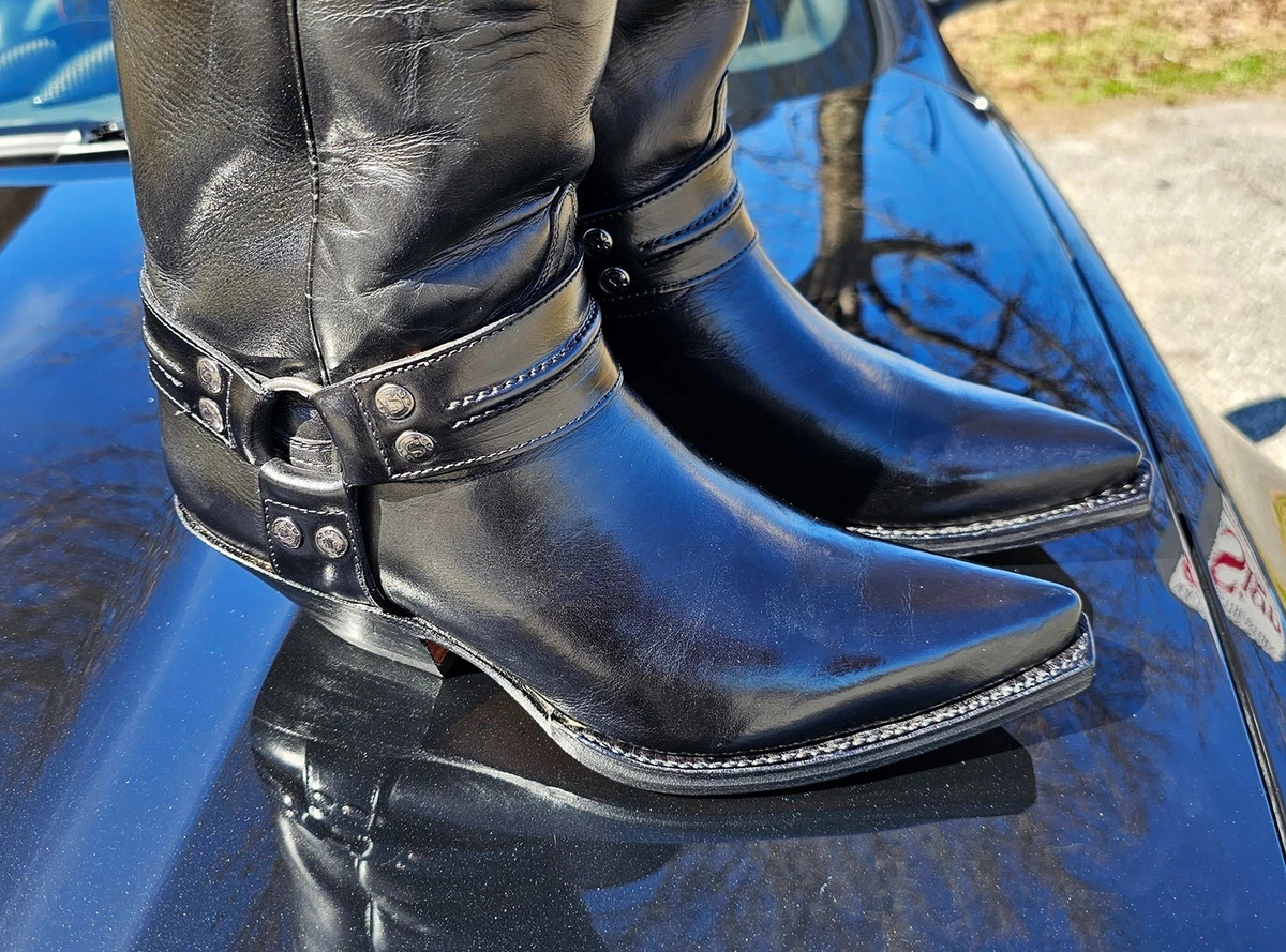 Sendra Black Leather Cowboy Biker Boots Sz.6.5 men\'s ????? main image 2