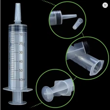 60ml Measuring Syringe – Sterile Glue, Enema & Hydroponic Refilling Syringe