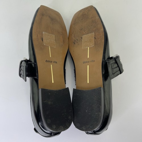 Dolce Vita Krinkle Patent Black Mary Jane Flats Ballet Sz 6.5 - Picture 9 of 11