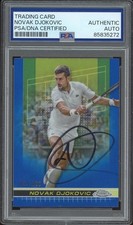 2024 Topps Chrome Tennis #1 Novak Djokovic Signed Blue Refractor /250 PSA AUTO