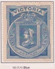 (F371-100) 1897 VIC 1d (1/-) blue hospital fund stamp (CY)