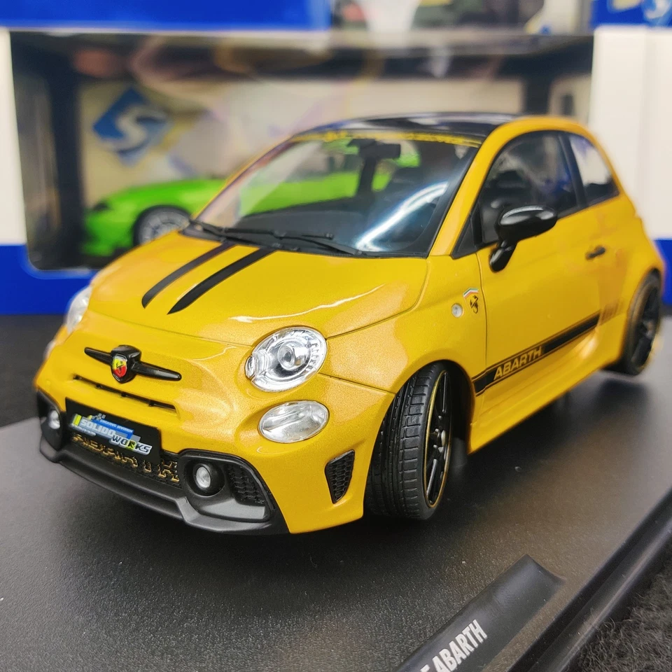 COCHE SÓLIDO FIAT F595 ABARTH SOLIDO WORKS AMARILLO 2024 1:18 NUEVO CAJA S181... - Imagen 2 de 4