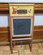 Vintage 1940's Childs Folding Slate Blackboard Chalkboard Easel Desk Falcon Toys