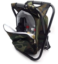 New Foldable Outdoor Multi-Function Backpack Chair Stool w/Cooler Bag