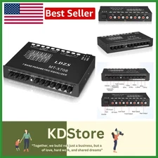 7-Band Car Audio Equalizer with Subwoofer Control & Multiple Inputs