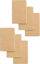 Pocket Notebook, 6 Pack Softcover Mini Notebooks 3.5" x 5.5" Kraft Brown Noteboo