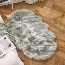 Luxury Soft Fluffy Area Rug 3x5 Feet, Faux Fur Sheepskin Rug Decorative Plush...