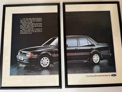 GERAHMT Original 1987 Ford Orion 1.6i Ghia RS Bodykit Magazin Werbung Retro Selten