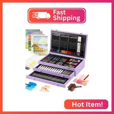194 Piece Deluxe Art Set, Painting Drawing Art Supplies with 4 Drawing Pads, Acr
