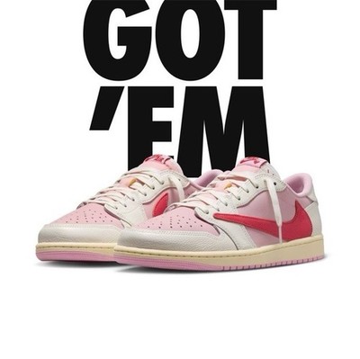 Jordan Air Jordan 1 Low x Travis Scott Sail Shy Pink
