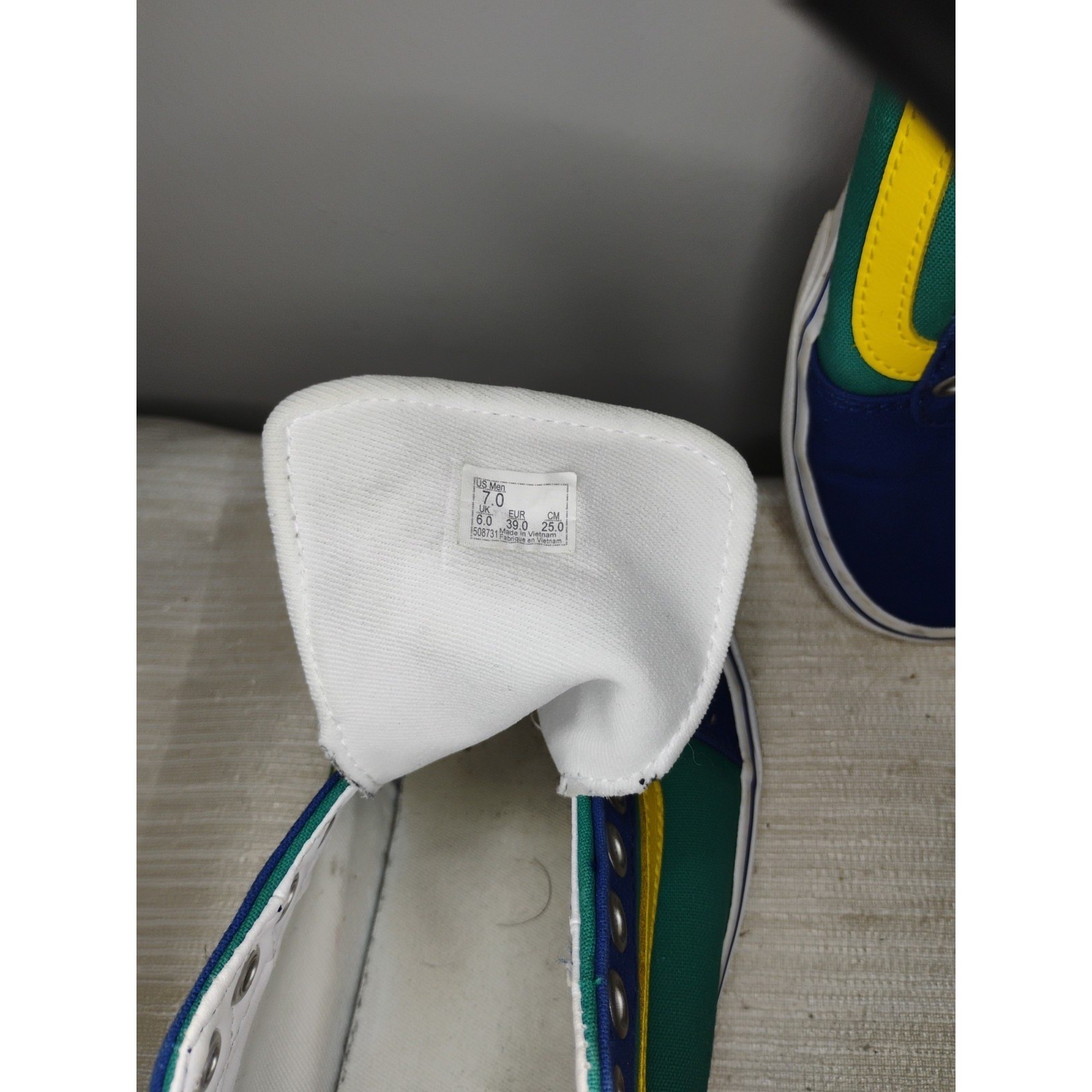 Vans Old Skool Men's 7 Off The Wall Laced Skate Shoes Blue Yellow Green Red Y2K thumbnail 9