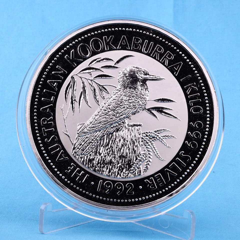 Australien 30 $ 1992 The Australian Kookaburra 1 Kg Silber 999 (2.) BU/ST - Bild 2 von 4