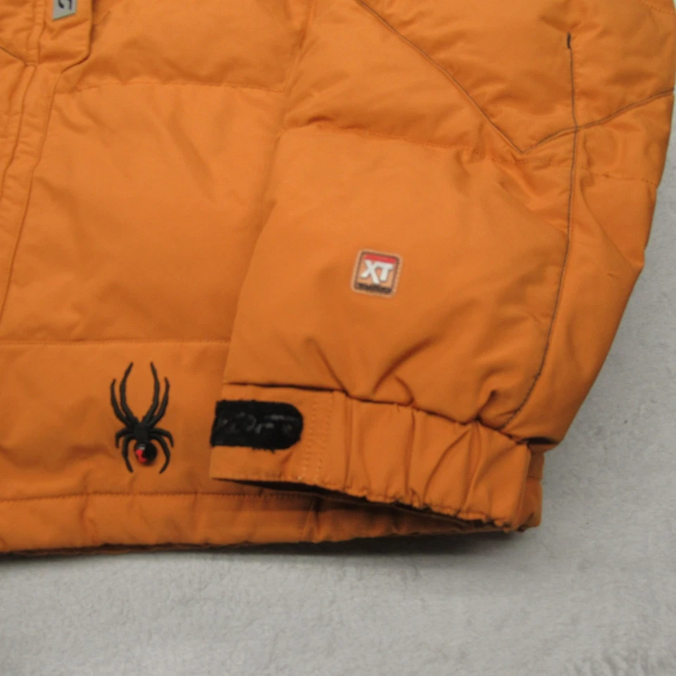 Chaqueta de Plumón Spyder Hombres XL Naranja Esquí Snowboard Con Capucha Gruesa Impermeable Aislada Foto 2 de 4