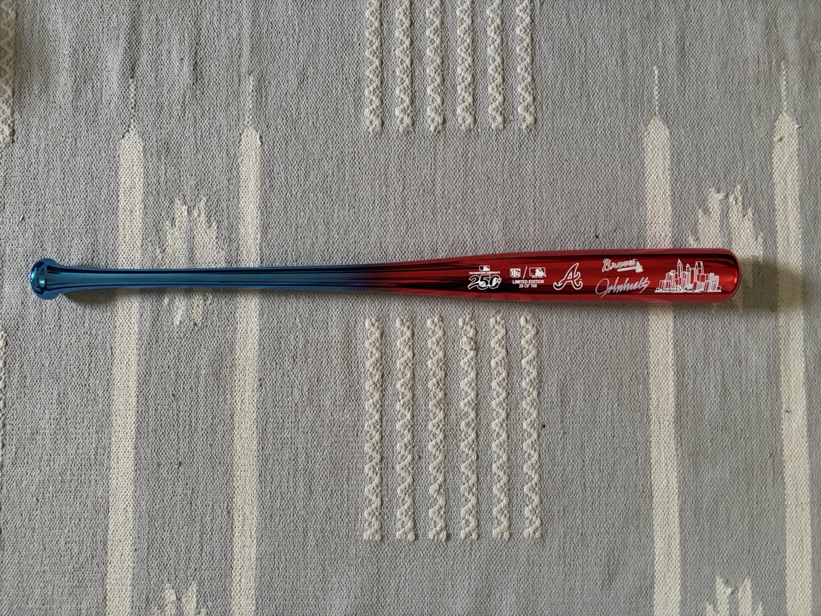 John Smoltz Signed Limited Edition /100 Chrome Bat Atlanta Braves Beckett COA