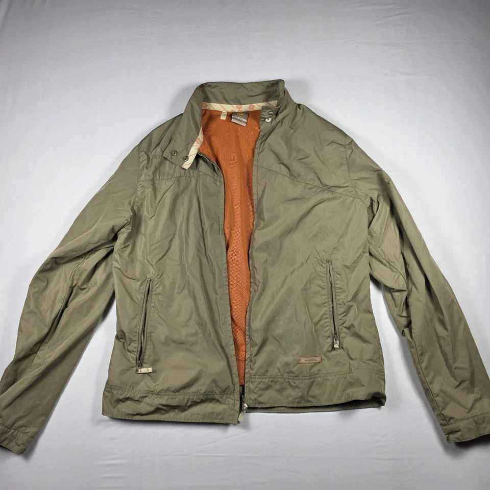 Chaqueta ligera Merrell para hombre caqui de nailon cremallera completa rompevientos forro de malla... Foto 2 de 4