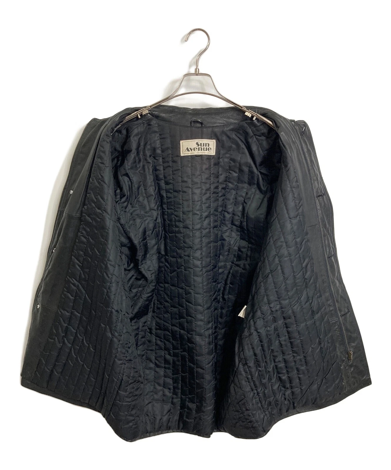 sun avenue Leather Jacket Men's Size M Black - product detail image 4