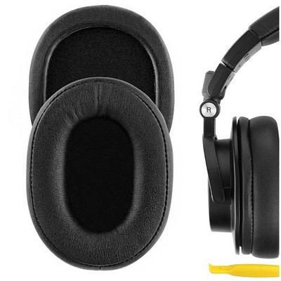 Geekria Protein Leather Ear Pads for ATH-M50X, ATH-M50xBT2 Headphones (Black)