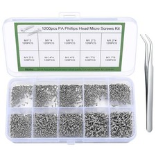 1200 Pcs Mini Screw Kit - Micro Pan Head Screws for Electronics Repair 1200