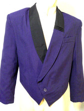 RARE Vtg 80s NEW WAVE Duran Duran Style Dbl Breasted Short Blazer Jacket Mens XS