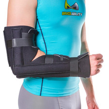 Elbow Immobilizer Brace Removable Long Arm Cast and Soft Forearm Orthosis Spli