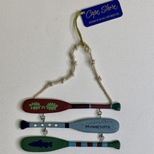 Cape Shore Canoa Ornamento Navegación Paletas Remos Colgante Arte de Pared Minnesota EE. UU. 6"