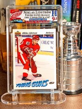 Niklas Lidstrom  ROOKIE CARD 1991-92 Upper Deck YOUNG GUNS #587 HHA 9.5