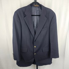 Chaps Ralph Lauren Navy Wool Blazer 42T Gold Crest Buttons 90s Vintage