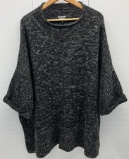 Barbour International One Size Black Knit Pullover Sweater Alpaca Merino Arcylic