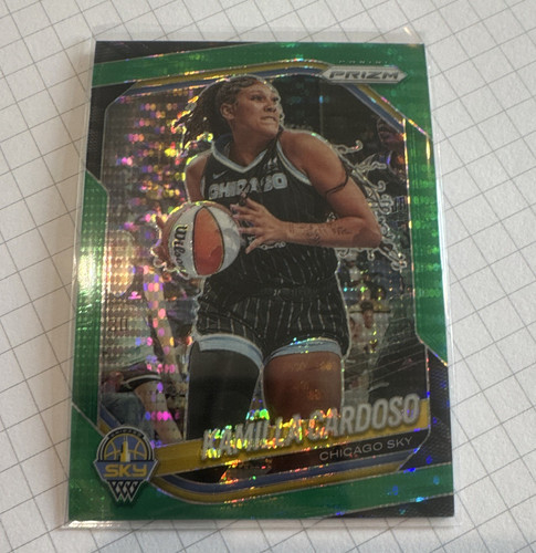 Panini 2025 Prizm WNBA Kamilla Cardoso #89 Green Prizm /25 Chicago Sky
