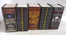 Set of 5 Halloween Faux Spell & Potion Book Hollow Gift Boxes Decor