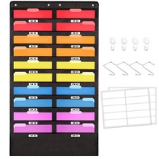 Annecy 20 Pockets Hanging Wall File Organizer, Black Storage Pocket Chart for...